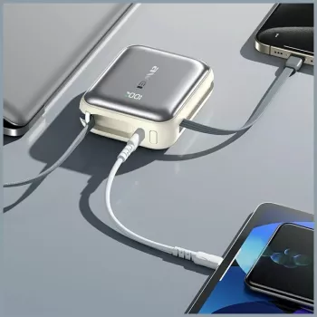 Powerbank portátil Awei C03 20000mAh com saída de 45W e cabo USB-A/USB-C integrado
