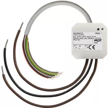 MDT AKU-B2UP.03 Atuador universal, 2 canais, de embutir, 10 A, 230 VAC, 14 µF, 2 EVG