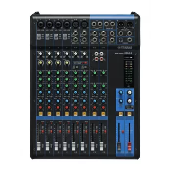 Mesa de mistura de áudio YAMAHA MG12 12 canais, DSP de 24 bits, taxa de amostragem de 192 kHz, alimentação fantasma de 48V