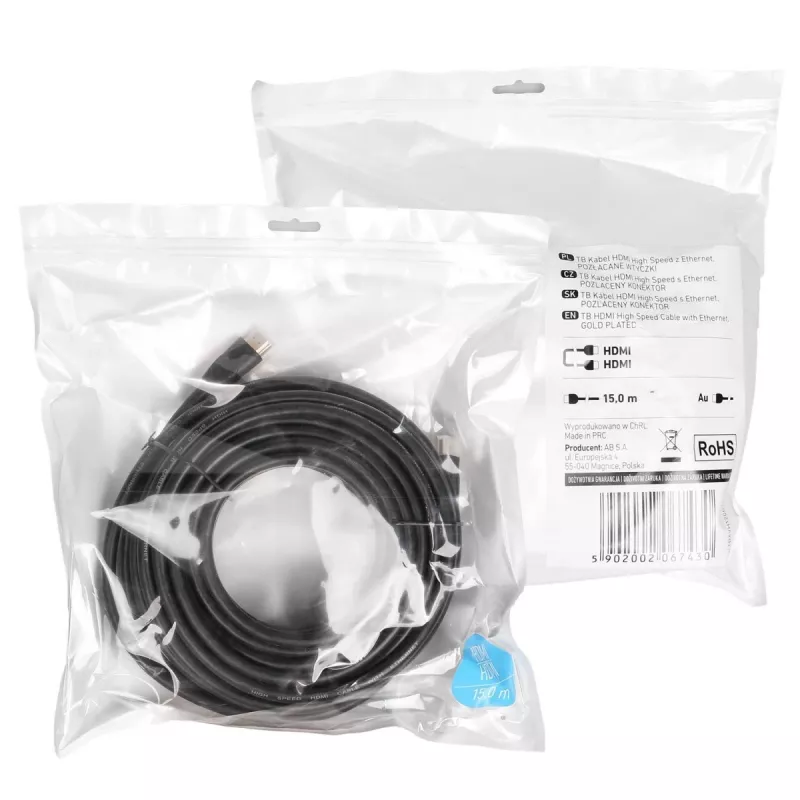 Cabo HDMI v2.0 10m. dourado