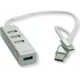 Hub de interfaces ROLINE 14.02.5037 USB 2.0 480 Mbit/s prateado - branco (14.02.5037)
