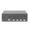 Switch KVM DIGITUS, 4 portas, Dual Display, 4K, DisplayPort®