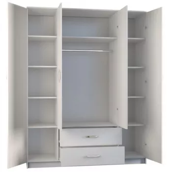 Topeshop ROMANA 160 BIEL KPLB Roupeiro/armário de quarto 11 prateleiras 4 porta(s) branco