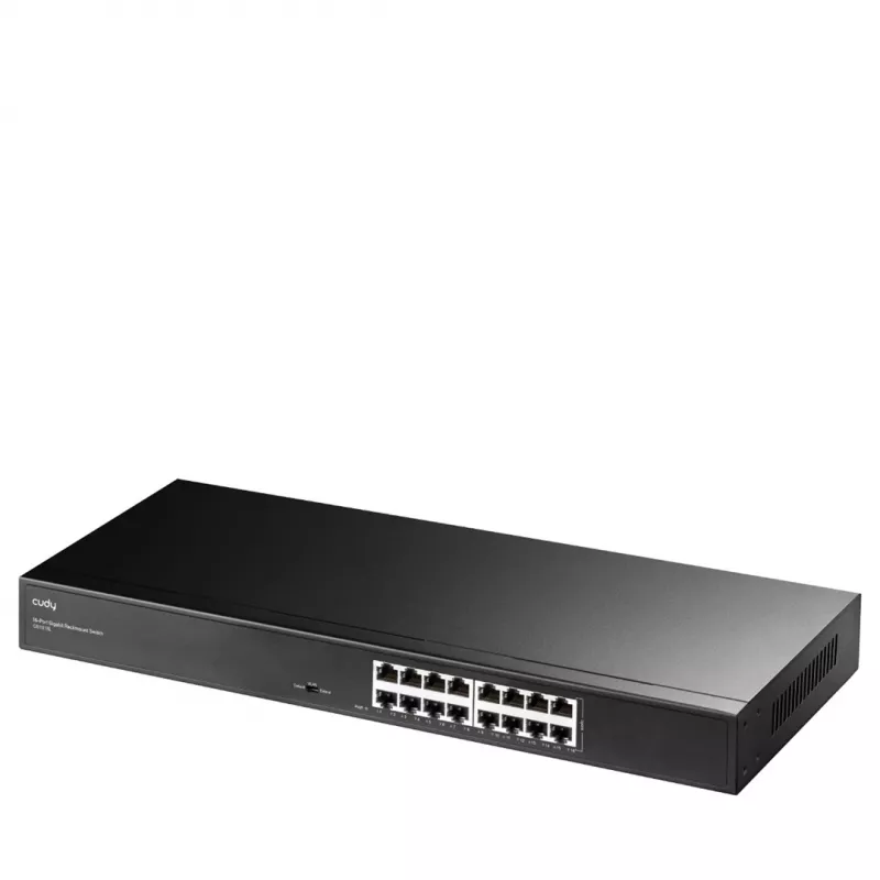 Switch de rede Cudy GS1016L — 16 portas Gigabit Ethernet (10/100/1000), 32 Gbit/s switching, montagem em rack