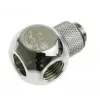 Adaptador Bitspower T G1/4 polegadas macho para 2x G1/4 polegadas fêmea - rotativo, TII, prateado brilhante