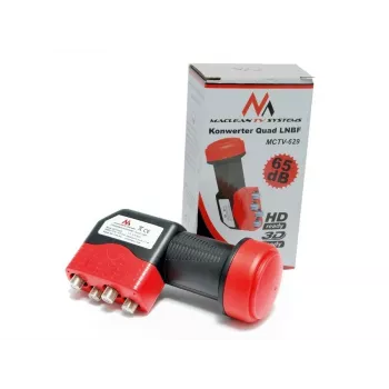 LNB QUAD MACLEAN MCTV-629 65 dB – LNB de satélite com quatro saídas, baixo fator de ruído