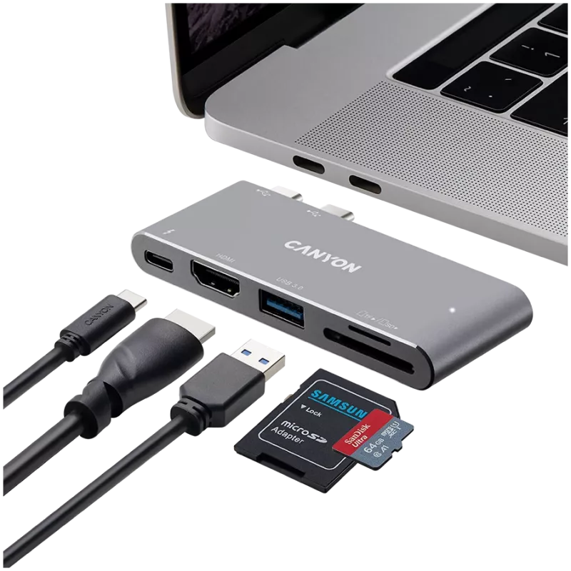 Hub CANYON DS-5 5 em 1 Thunderbolt 3 4K cinzento-espacial