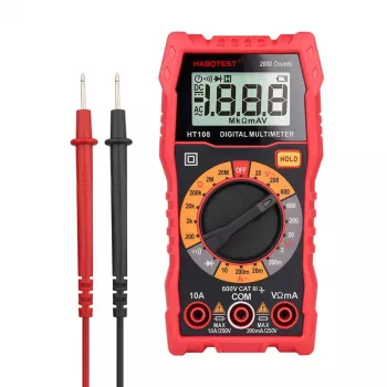 Multímetro Habotest HT108L – DC até 600 V, AC até 600 V, escala de 10 A