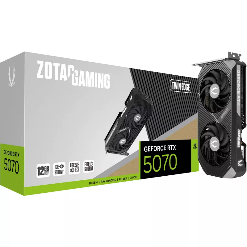 Placa gráfica ZOTAC GAMING GeForce RTX 5070 Twin Edge 12GB GDDR7