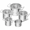 Zwilling Pro 65120-005-0 conjunto de tachos e panelas, 5 peças, aço inoxidável, prateado