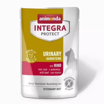 Alimento húmido para gatos animonda Integra Protect Urinary Struvite Vaca 85 g, sem cereais, sem glúten