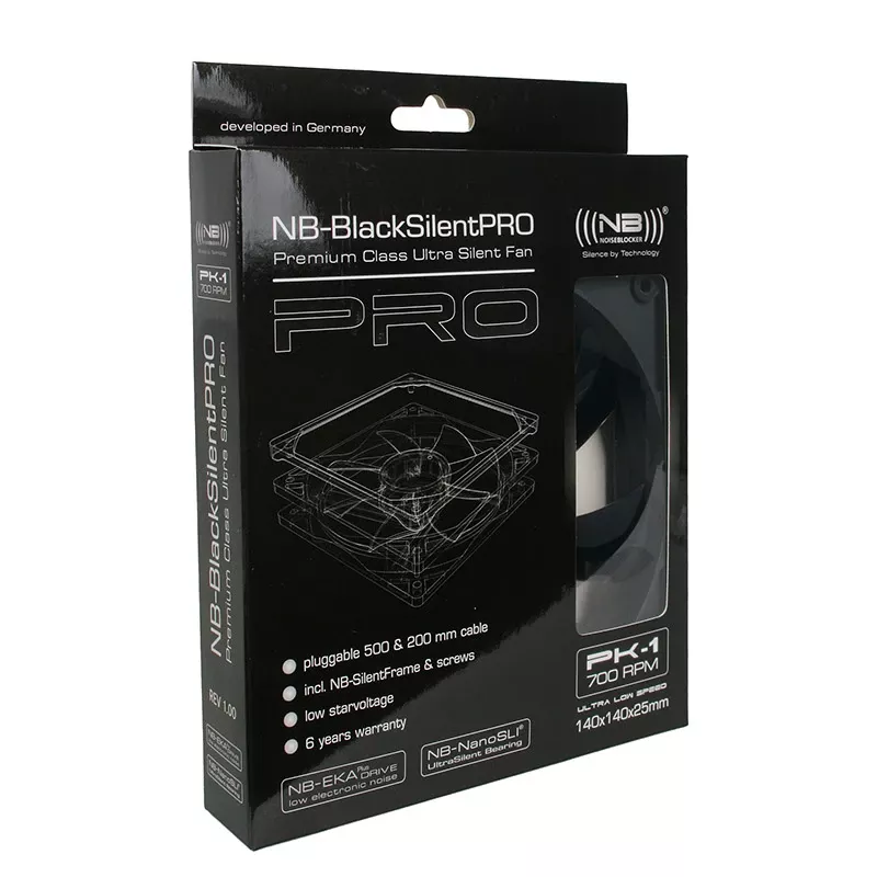 Ventoinha Noiseblocker BlackSilentPro PK1 14 cm 700 RPM 49 m³/h