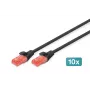 Cabo de rede Digitus CAT 6 U/UTP 0,5m RJ-45 preto