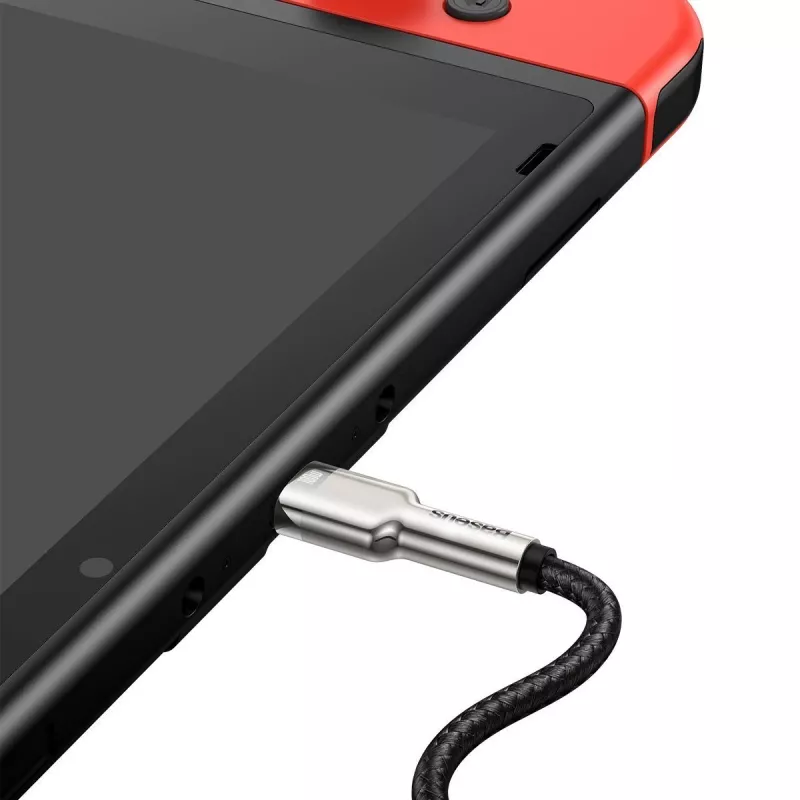 Cabo USB‑C para USB‑C Baseus Cafule Metal – 2 m, 100W de potência de carregamento, USB 2.0 (480 Mbit/s), contactos zincados, preto