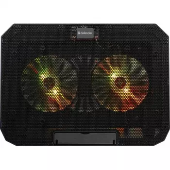 Base de arrefecimento para portátil DEFENDER NS-510 com 2 ventoinhas, 2 portas USB e iluminação RGB