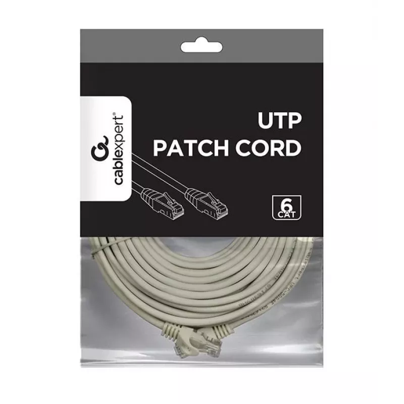 Cabo de rede Gembird PP6U-20M Cat6 U/UTP 20 m RJ-45 cinzento