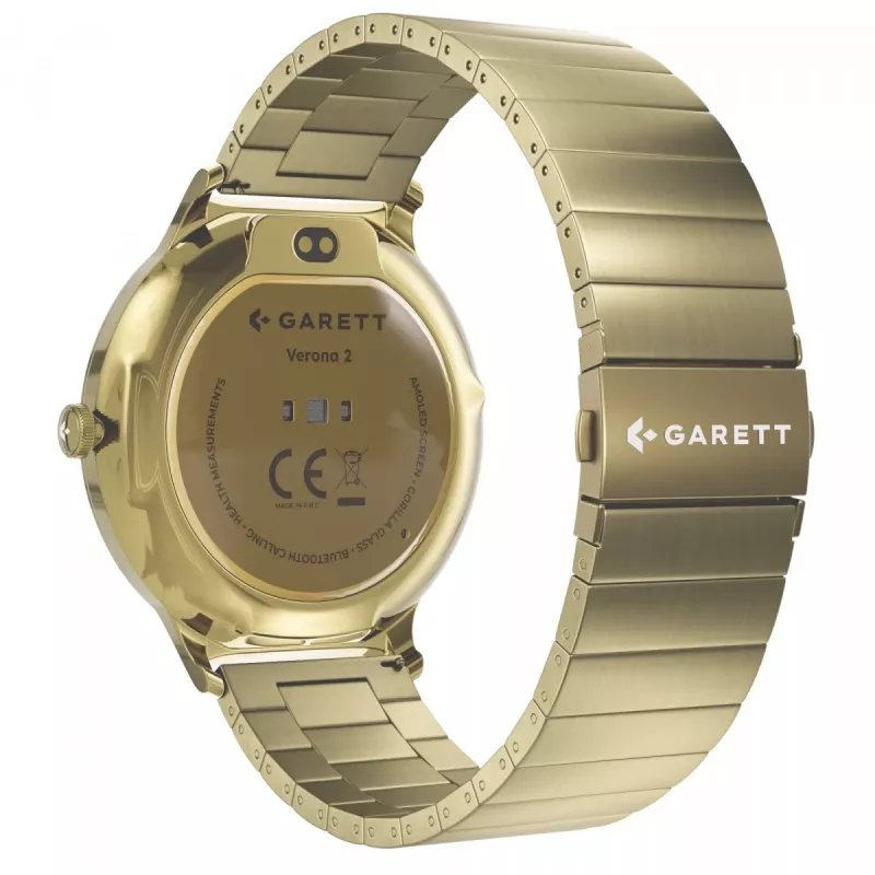 Smartwatch Garett Verona 2 dourado Steel com Bluetooth e medidor de frequência cardíaca