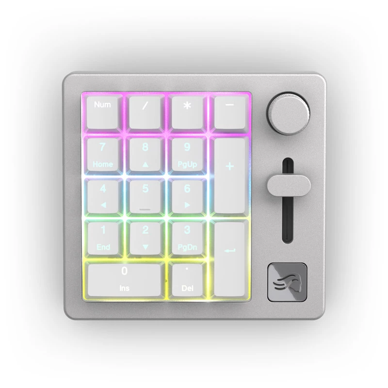 Glorious GMMK Wireless Numpad - Fox Switches, cinzento/branco (GLO-GMMK-NP-FOX-W)