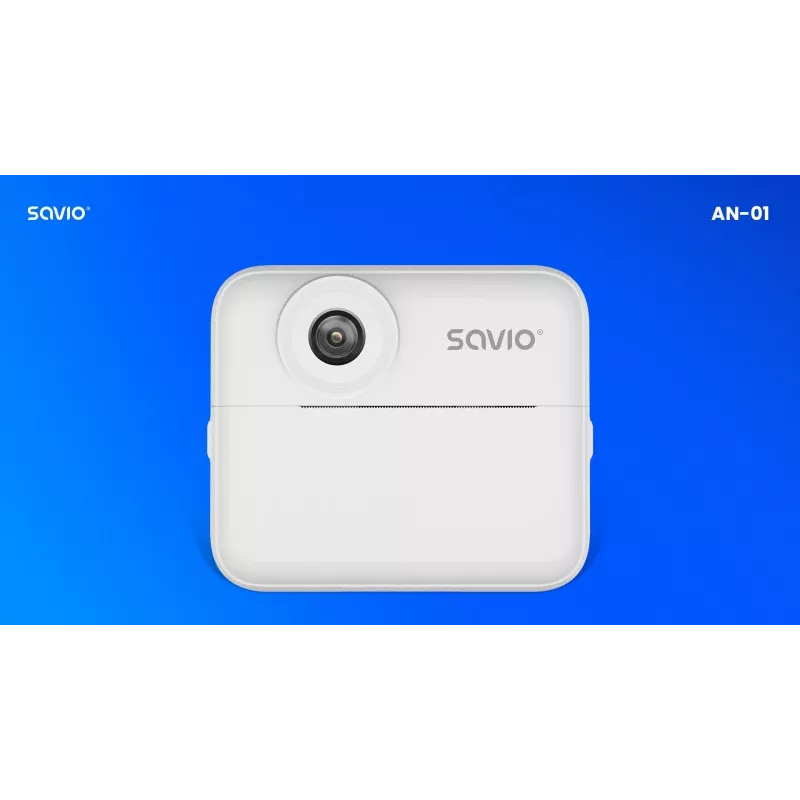 Máquina fotográfica instantânea SAVIO AN-01 para crianças, branca, LCD 6,1 cm (2,4″), MicroSDHC até 32 GB, USB-C, bateria 1200 mAh, sem flash incorporado