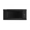 Lanberg WF01-6404-10B armário rack de parede de 19 polegadas 4U, 600x450 mm, porta de vidro temperado, desmontado (flat pack), IP20, 60 kg, preto RAL 9004