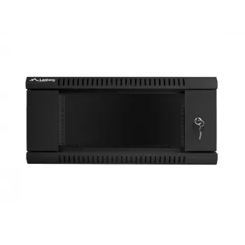 Armário de rede de parede LANBERG WF01-6404-10B 4U 19 polegadas 600×450×285 mm IP20 preto, capacidade de carga 60 kg