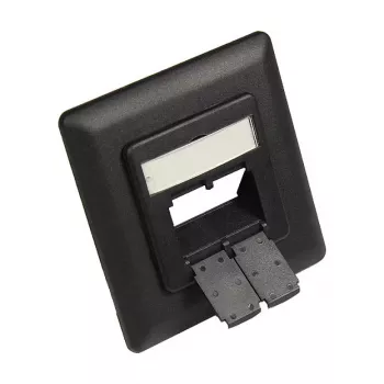 Peça central 50x50 mm incl. moldura de cobertura 80x80 mm para tomadas de rede, preto profundo (mate) RAL9005, Good Connections (GC-N0055)