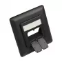 Peça central 50x50 mm incl. moldura de cobertura 80x80 mm para tomadas de rede, preto profundo (mate) RAL9005, Good Connections (GC-N0055)