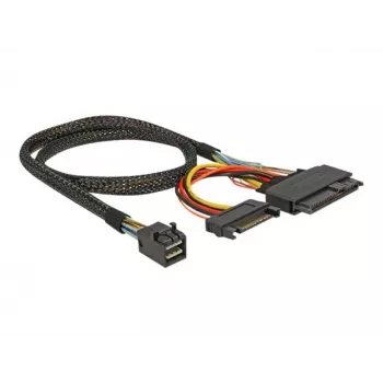 Cabo Delock SFF-8643 macho > U.2 SFF-8639 fêmea + conector de alimentação SATA 50 cm (84819)