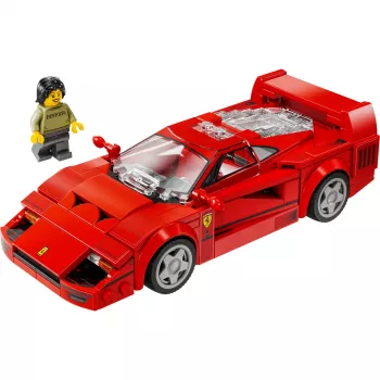 LEGO Speed Champions Ferrari F40 Supercarro – carro de brinquedo de construção para meninos e meninas a partir dos 9 anos com minifigura de condutor, decoração de quarto de criança