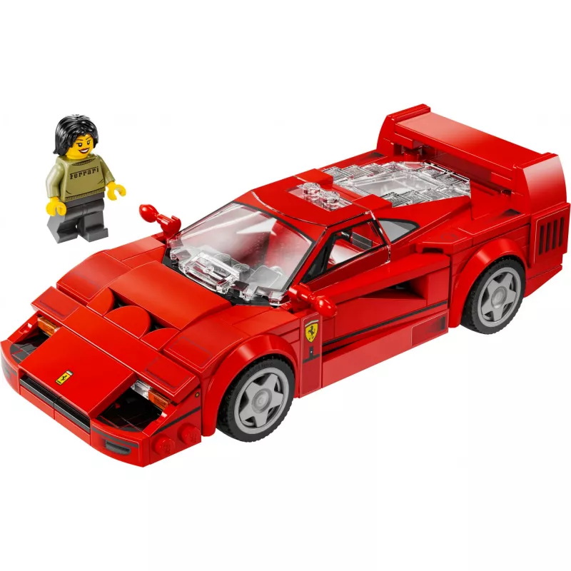 LEGO Speed Champions Ferrari F40 Supercarro – carro de brinquedo de construção para meninos e meninas a partir dos 9 anos com minifigura de condutor, decoração de quarto de criança