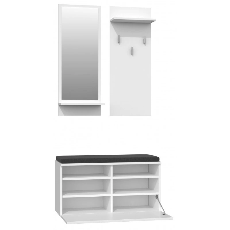 Armário de entrada Topeshop GAR RIVA BIEL branco 1 porta de abrir