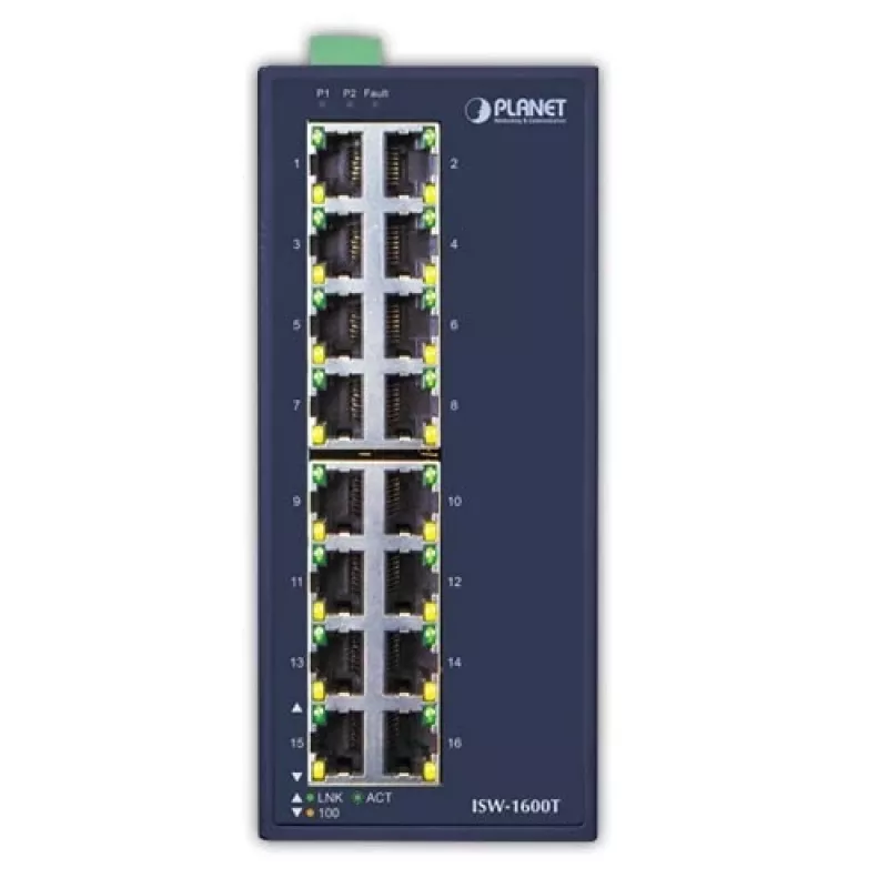 PLANET ISW-1600T Switch de rede Unmanaged Fast Ethernet (10/100) Azul