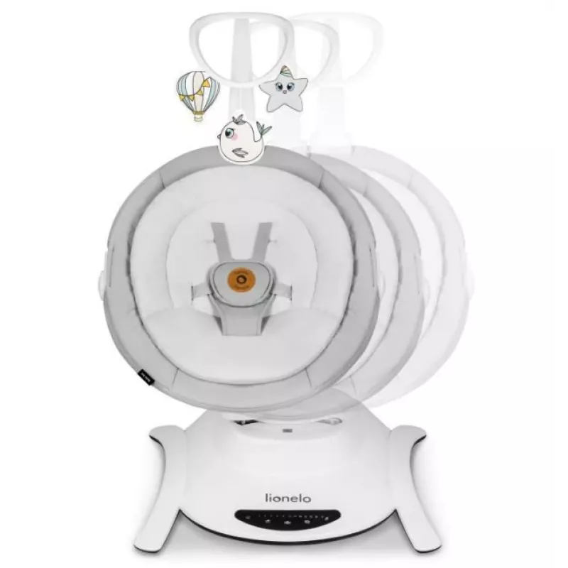 Berço / berço baloiço Lionelo Bella conjunto cinzento betão – cama de bebé com função de baloiço