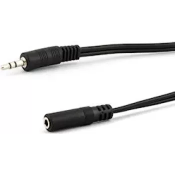 Cabo de extensão de áudio e p B 125/5 LOSE — ficha de 3,5 mm para conector fêmea de 3,5 mm, 5 m, preto