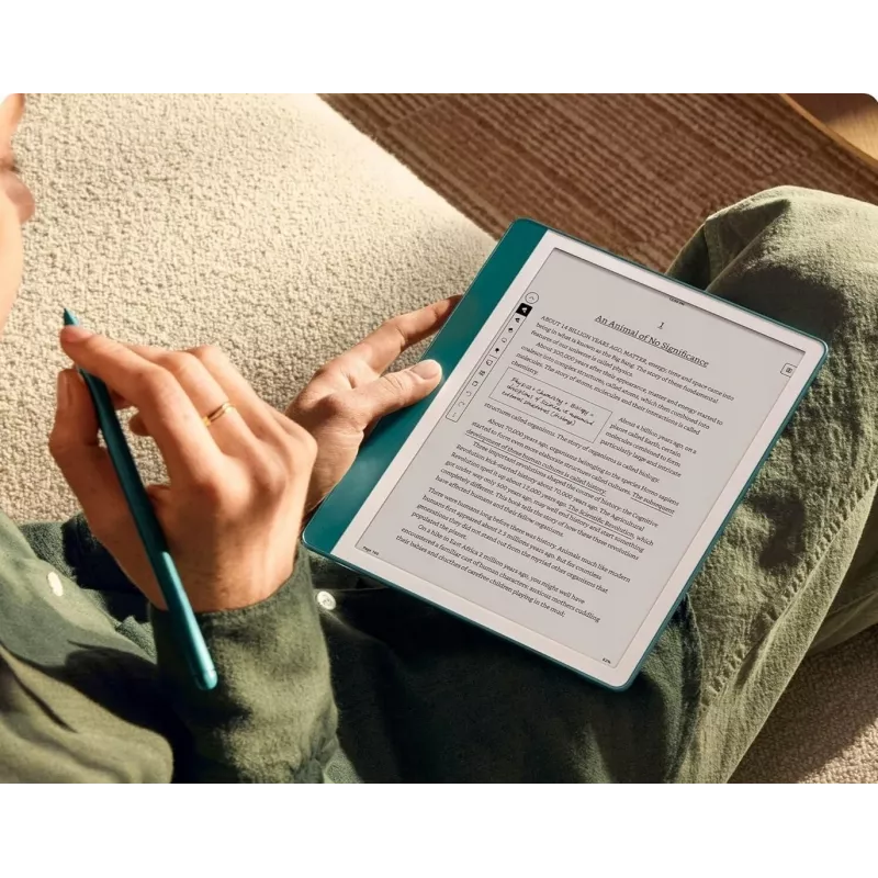 Ebook New Kindle Scribe - lançamento 2024 10.2 sem reflexos 64GB Wi-Fi (sem anúncios no ecrã de bloqueio) com Premium Pen Tungsten
