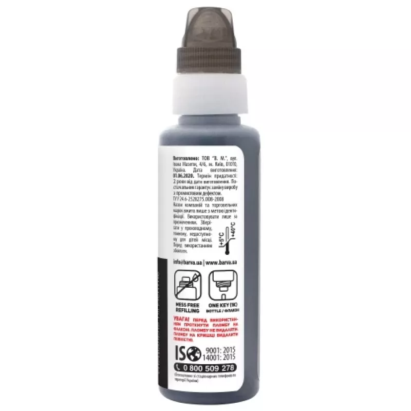 Garrafa de recarga de tinta compatível Barva Epson 101 BK (C13T03V14A) (E101-558-1K), preto