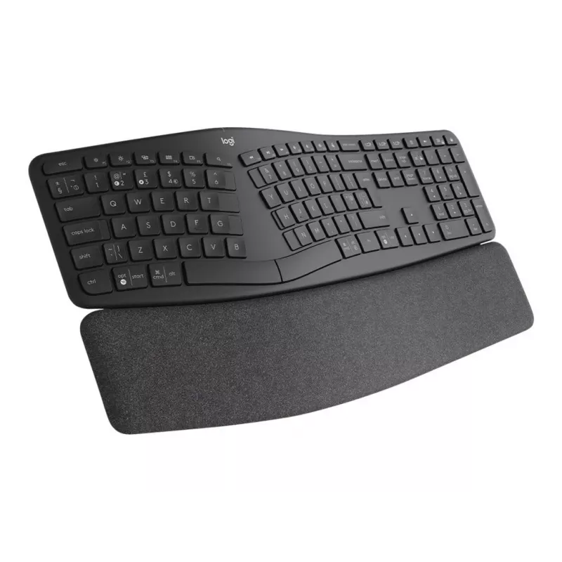 Logitech ERGO K860 - Teclado - Sem fios - 2,4 GHz, Bluetooth 5.0 - QWERTY - GB - Grafite