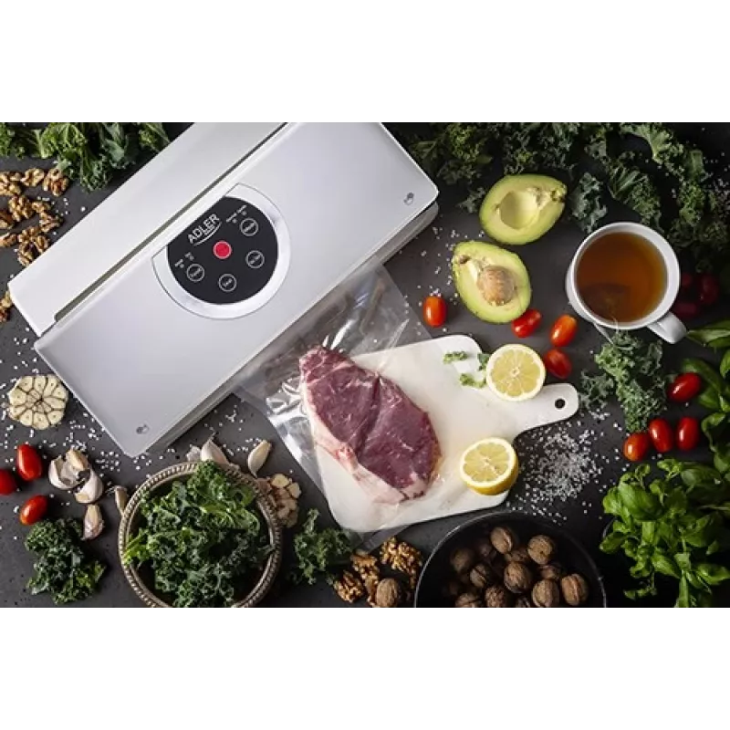 Máquina de vácuo Adler AD 4503, 130 W, vácuo -750 a -800 mbar, ficha Type-C, cinzento/branco