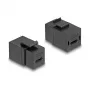 Módulo Keystone DeLOCK USB 2.0 Type-C fêmea para fêmea preto