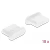 Tampa antipoeira para conector fêmea USB Type-C DeLOCK 64095 10 unid. branco