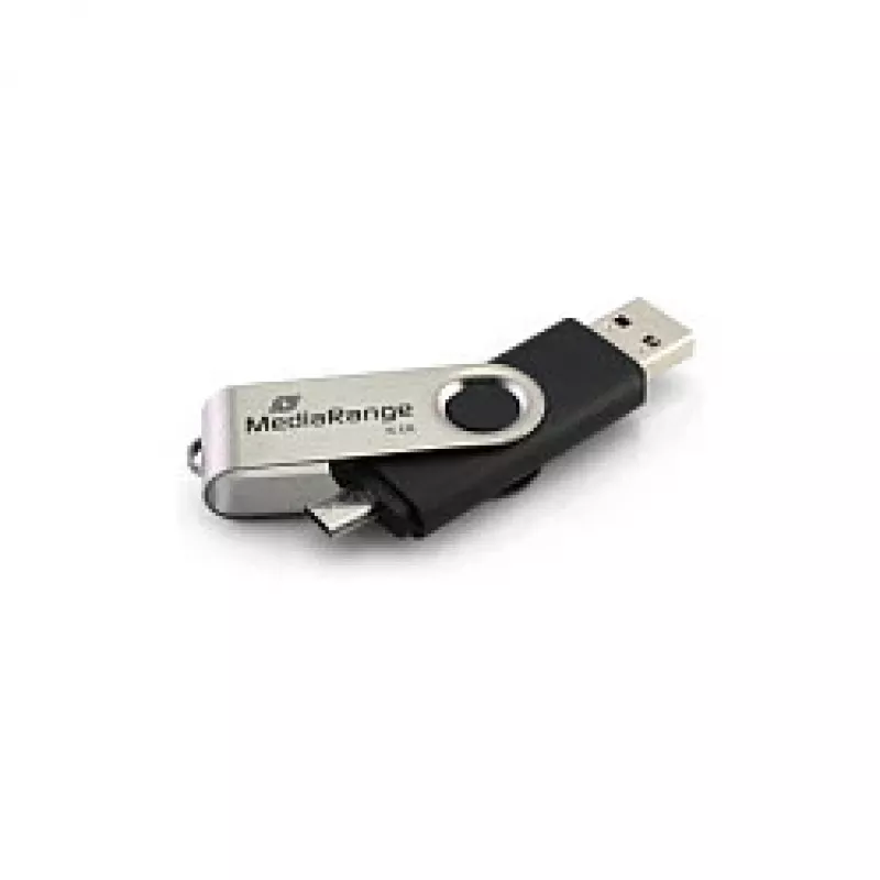 MediaRange MR932 - unidade flash USB - 32 GB - USB 2.0 / Micro-USB - preto/prateado (MR932-2)