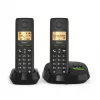 Telefone sem fios analógico/DECT Gigaset PURE 100A Duo — 2 auscultadores, alta-voz, identificação de chamadas, ecrã de 1,5 polegadas, preto