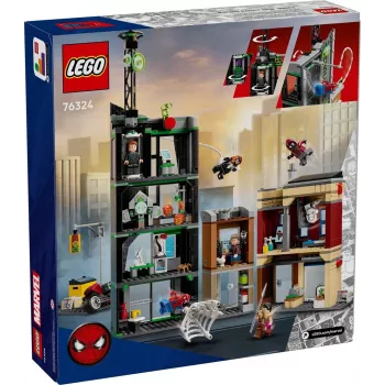 Conjunto LEGO Marvel 76324 Spider-Man vs. Oscorp, 808 peças, 8 minifiguras, a partir dos 10 anos