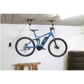 Elevador de bicicletas FISCHER 50386 — elevador de teto para bicicletas, capacidade de carga 30 kg, preto
