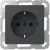 Tomada Schuko Gira System 55, modelo 445328, cor antracite