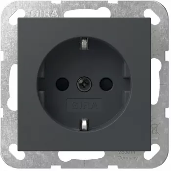 Tomada Schuko Gira System 55, modelo 445328, cor antracite