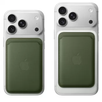 Carteira FineWoven com MagSafe para Apple iPhone verde musgo Microtwill