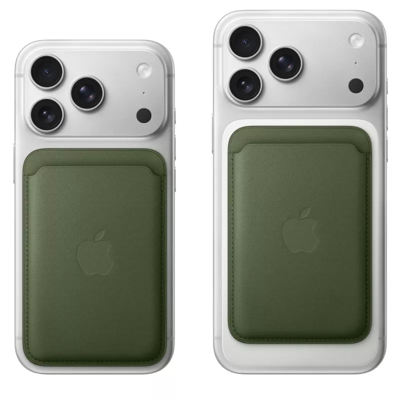 Carteira FineWoven com MagSafe para Apple iPhone verde musgo Microtwill