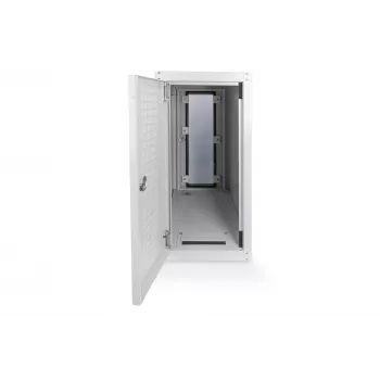 Caixa de computador Digitus com porta de vidro, com rodas, com fechadura, com ranhuras de ventilação