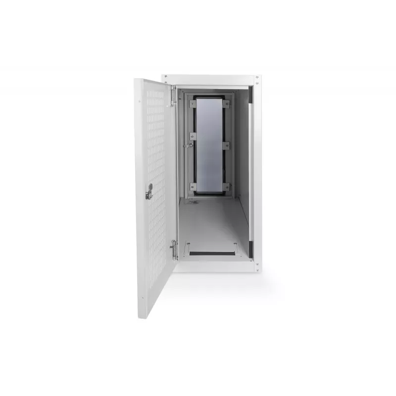 Caixa de computador Digitus com porta de vidro, com rodas, com fechadura, com ranhuras de ventilação